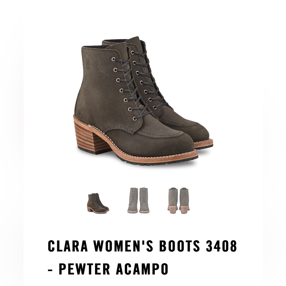 NWB Redwing Womens Clara Pewter Acampo 3408 Size 6.5B $269